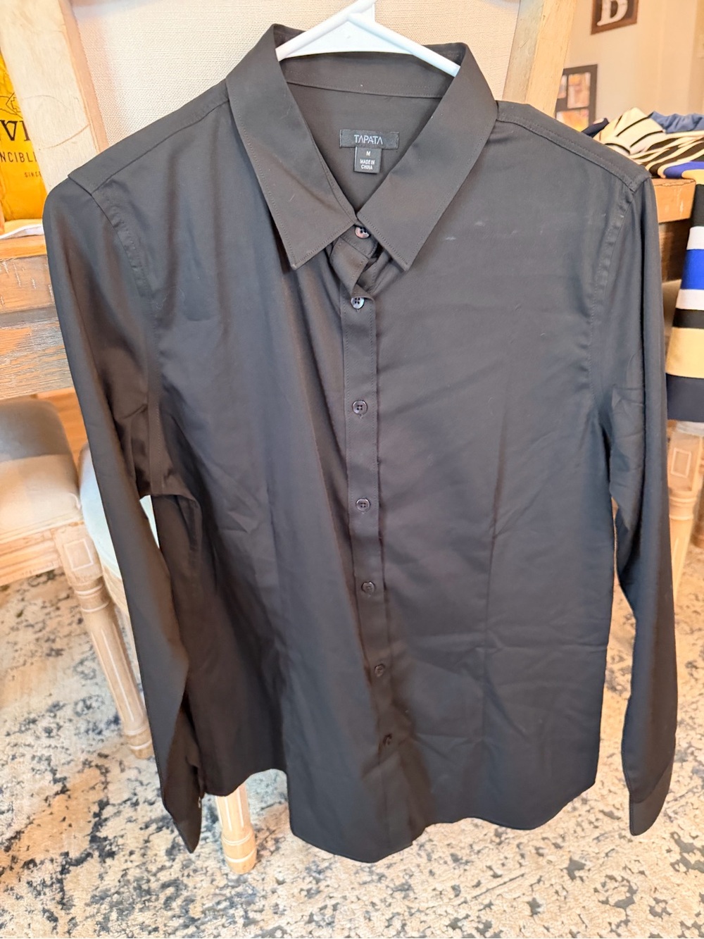 Tapata Women's Black Button-Down Shirt